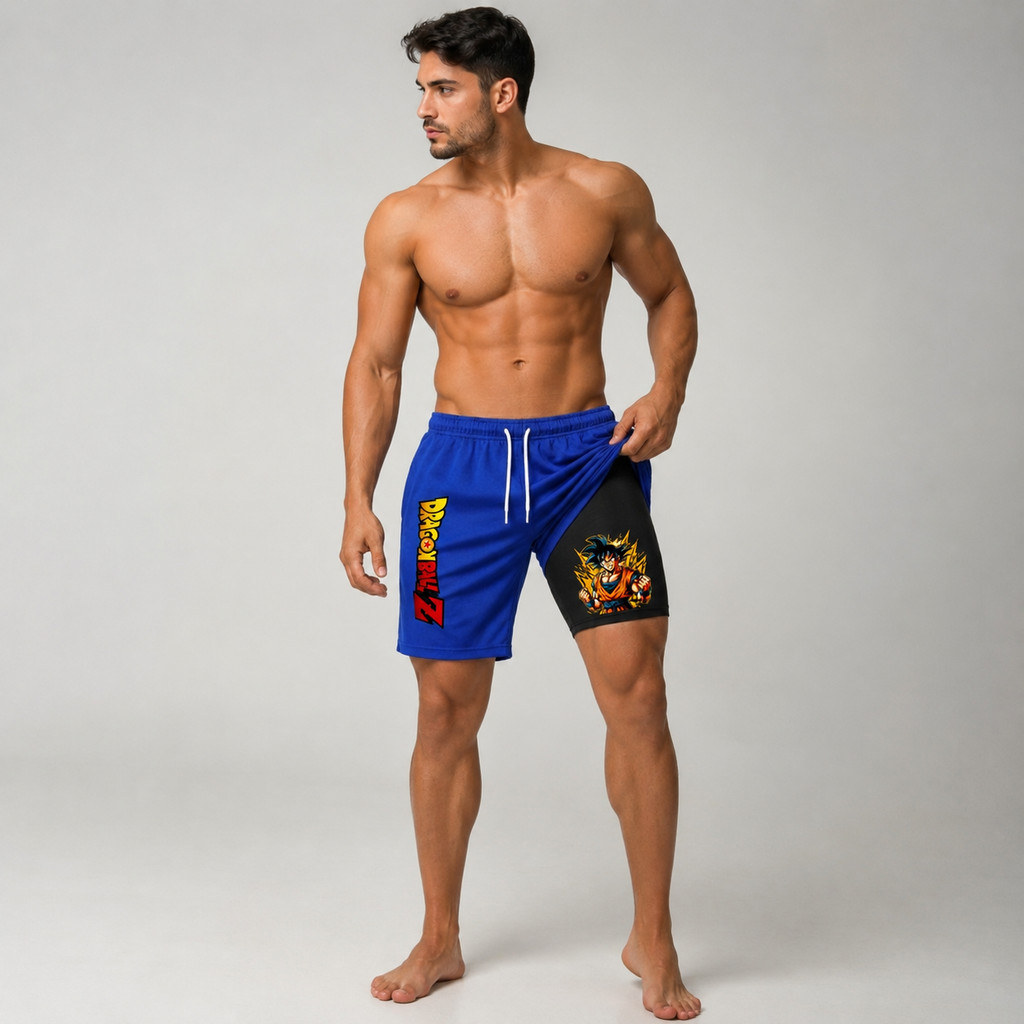 Short Masculino Compressão 2 em 1 Dry Fit Elastano Drabllz Academia Corrida Treino Fitness Esportiva
