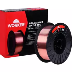Arame Mig 0,8Mm 15Kg Carretel Plástico Para Solda Worker
