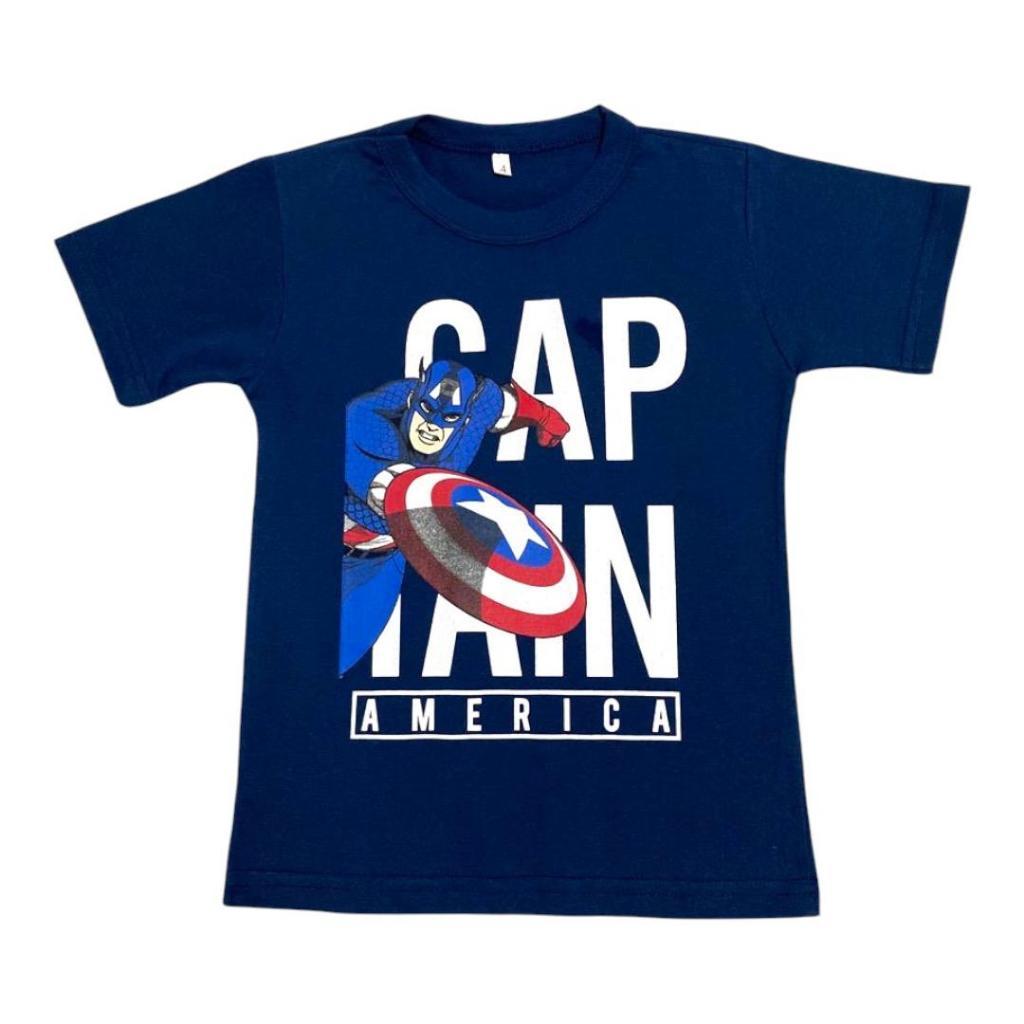 Camiseta Infantil Masculina Spider Man Hulk Capitão América Heróis Estampada  Premium Confortável Menino 2 ao 14 Anos