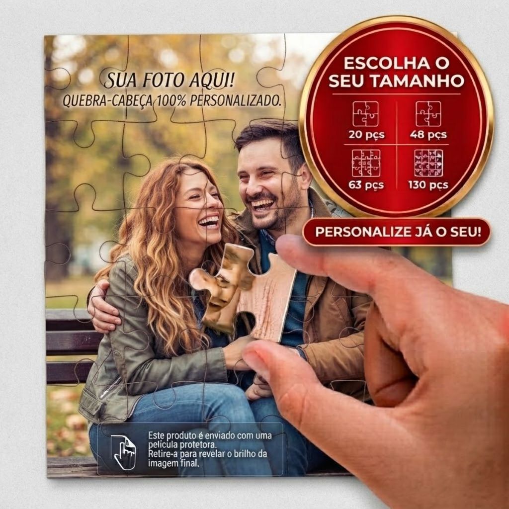 Quebra Cabeça Personalizado Com Foto Mdf 3mm Presente Aniversário Casamento Natal Dia dos Pais Mãe