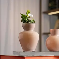 Vaso Jasmine 14,5cm 10cm Bege Cristal Wolff para Flores Arranjos Decoração Mesa Aparador Estante Elegante Sofisticado