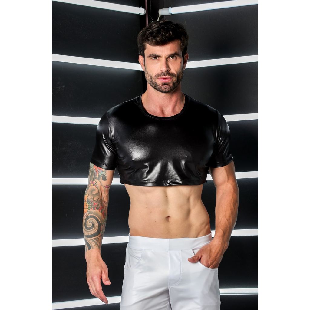 Cropped Masculino em Cirrê Moda Moda Masculina Casual Festa Estilo Moderna