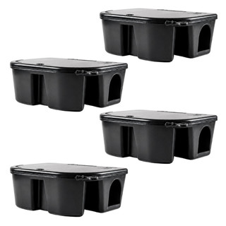 Kit 04 Porta Isca Com Chave Proteção Para Crianças e Animais Controle de Ratos