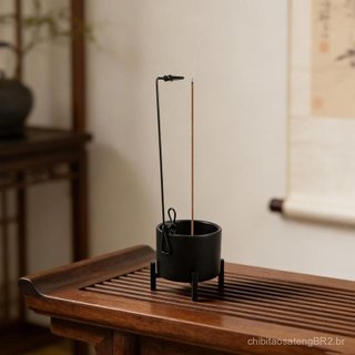 Suporte para Incenso em Bastão Levemolo - Queimador de Incenso, Incensário Moderno de Ferro Forjado com Coletor de Cinza