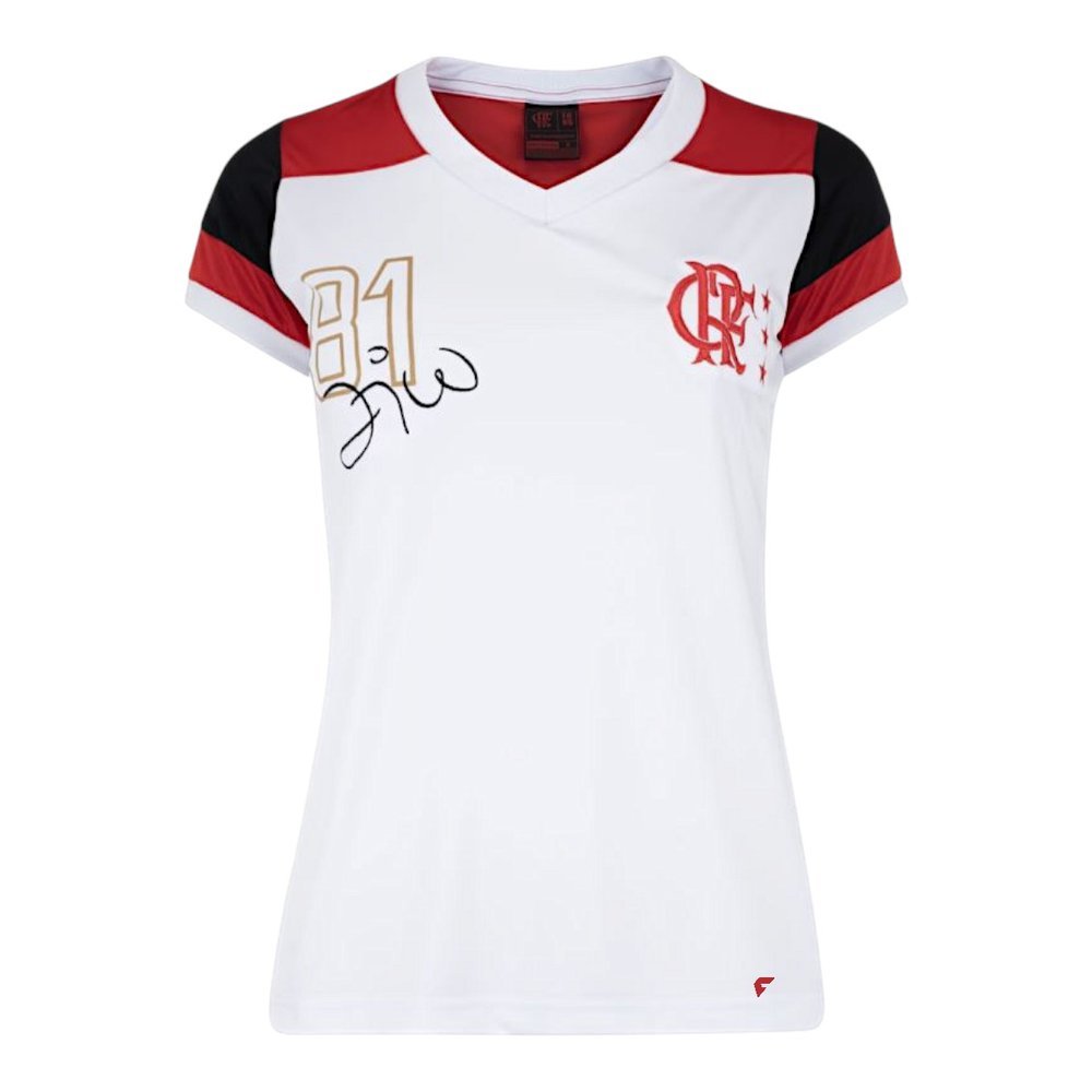 Camisa Braziline Flamengo Zico Retro Babylook Feminina