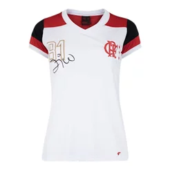 Camisa Braziline Flamengo Zico Retro Babylook Feminina