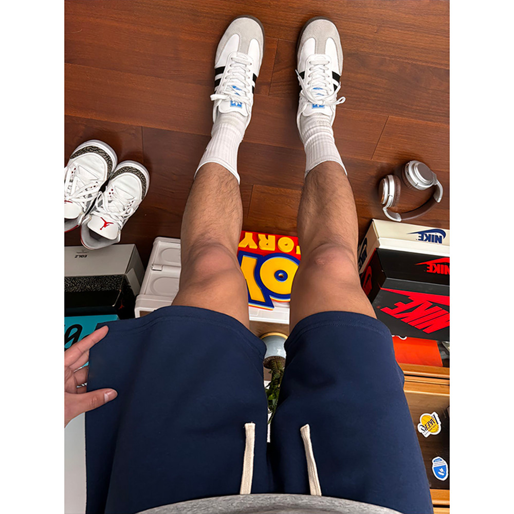 Azul marinho gelo seda Shorts de secagem rápida masculino verão americano basquete esportes calças médias joelho-lazer 3