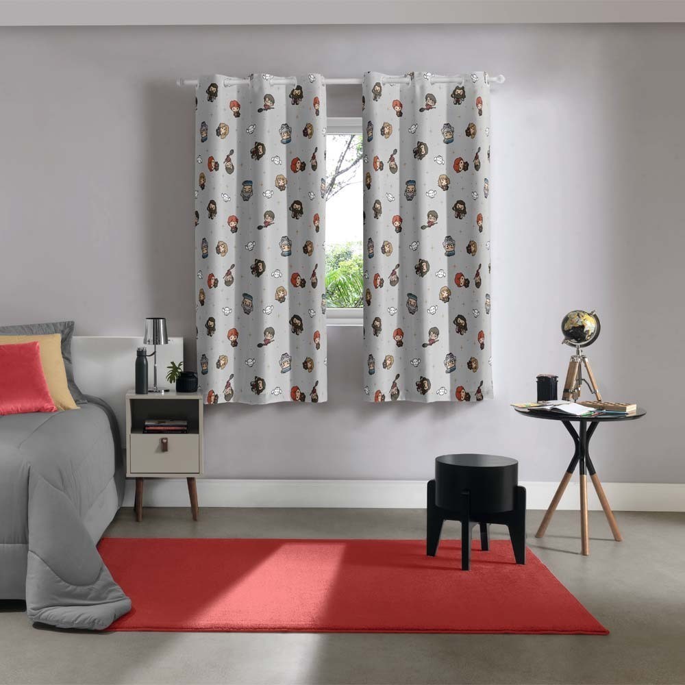 Cortina Infantil Harry Potter 2,40 x 1,70 Quarto Menino Menina Ilhós Corta Luz Presente