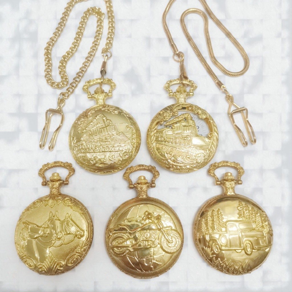 Relógio de bolso unissex ouro e prata vintage retrô luxo modelo exclusivo remessa aleatória