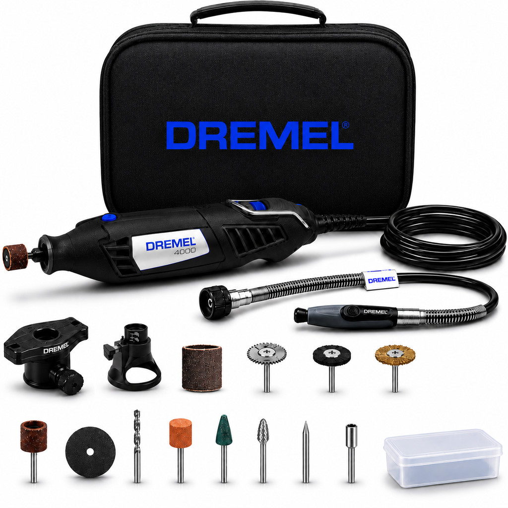 Micro Retífica Dremel 4000 Elétrica 220V 175W 52 Acessórios + Bolsa