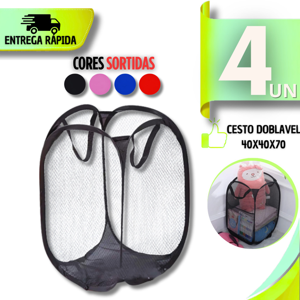 Utilidade Cesto de roupa Dobrável  40X40X70Cm economia de espaço Organização Vestuário Brinquedos Cor Sortida Qualidades