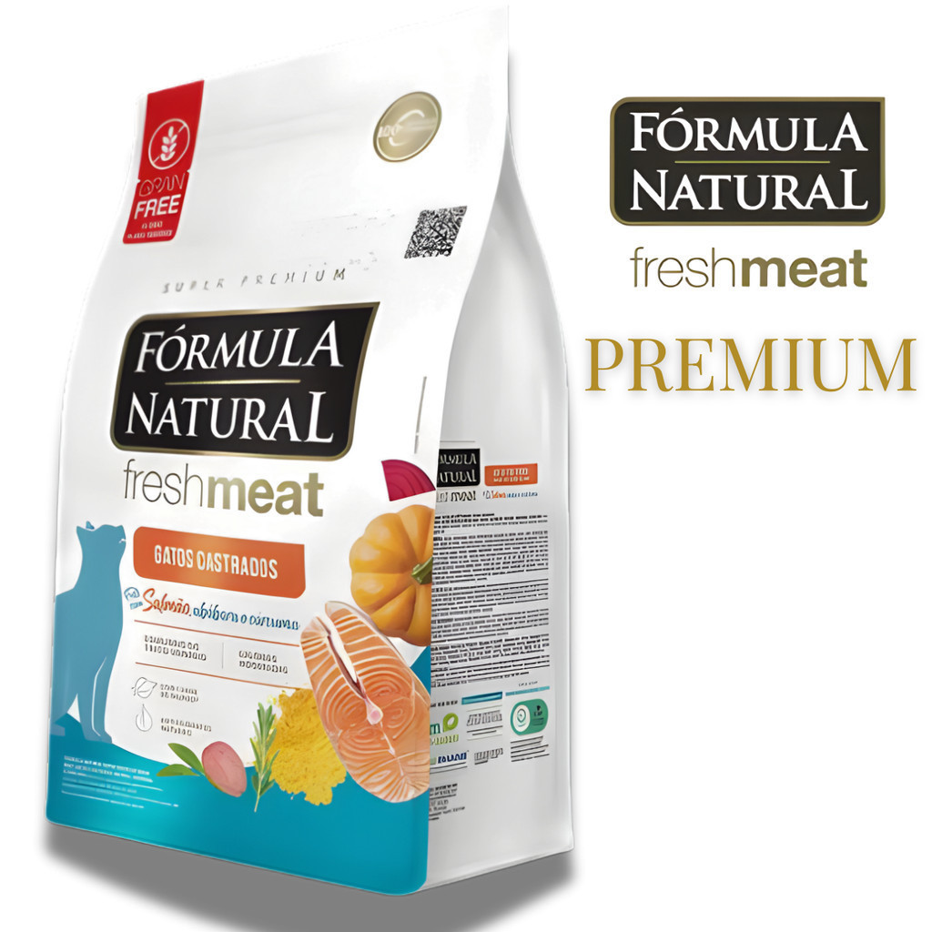 Ração Fórmula Natural Fresh Meat Gatos10kg Sabor Salmão abóbora e curcuma Adimax