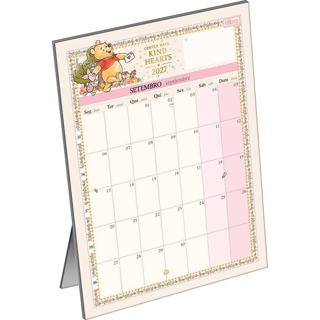 Calendário planner de mesa Pooh 2027 Tilibra
