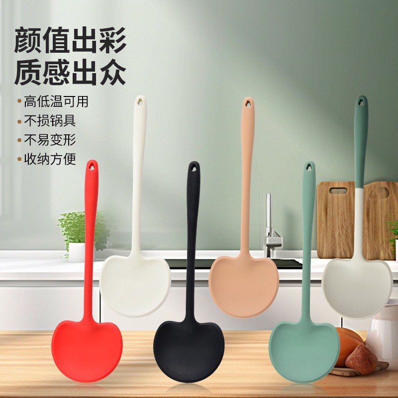 Espátula de silicone para uso doméstico, antiaderente, resistente a altas temperaturas, utensílio de cozinha, colher par