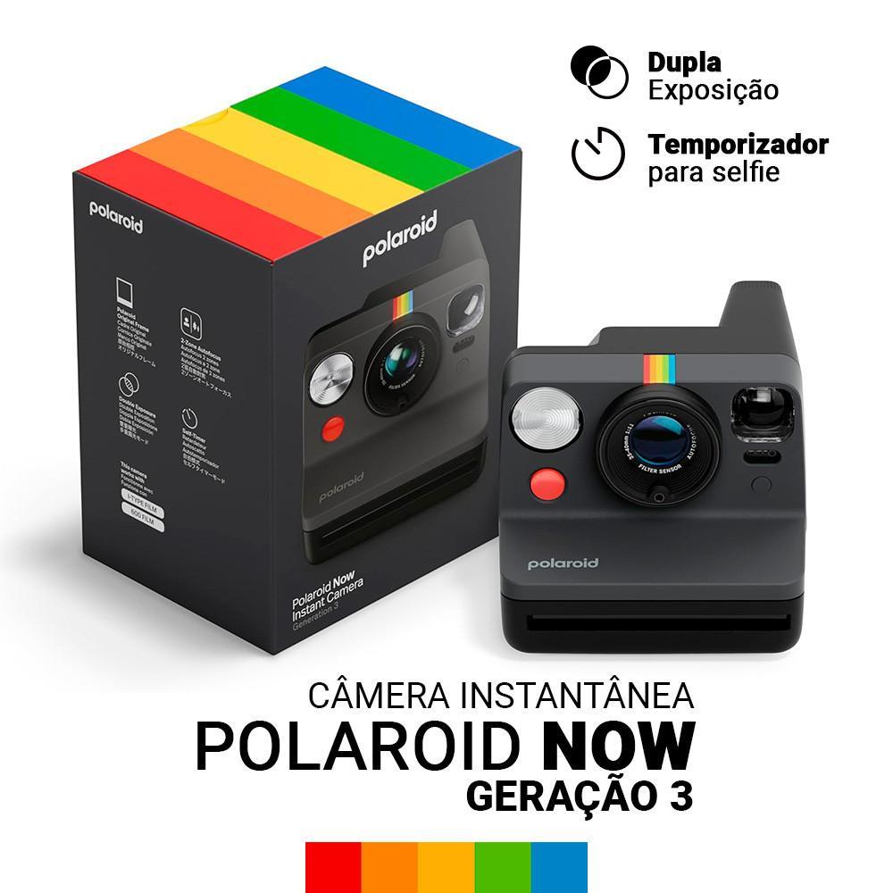 Câmera Polaroid Now Geração 3 Preta com Autofoco