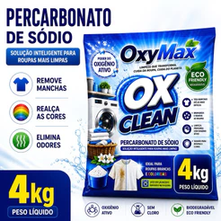 Percarbonato de sódio. Alvejante de roupas brancas e coloridas, branqueia, limpa e perfuma. 500g 1k 2k 3k 4k 5k.