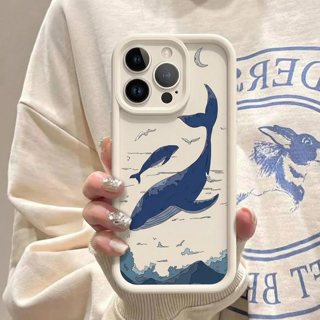 Para Motorola MOTO G86 G06 G85 G64 G54 E15 Bonito Baleia Capa De Silicone Fosco 