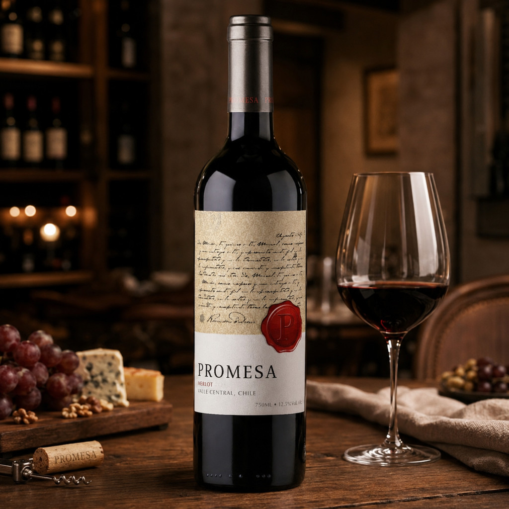 Vinho Chileno Tinto Seco Promesa Merlot 750ml — imagem 2 de 2