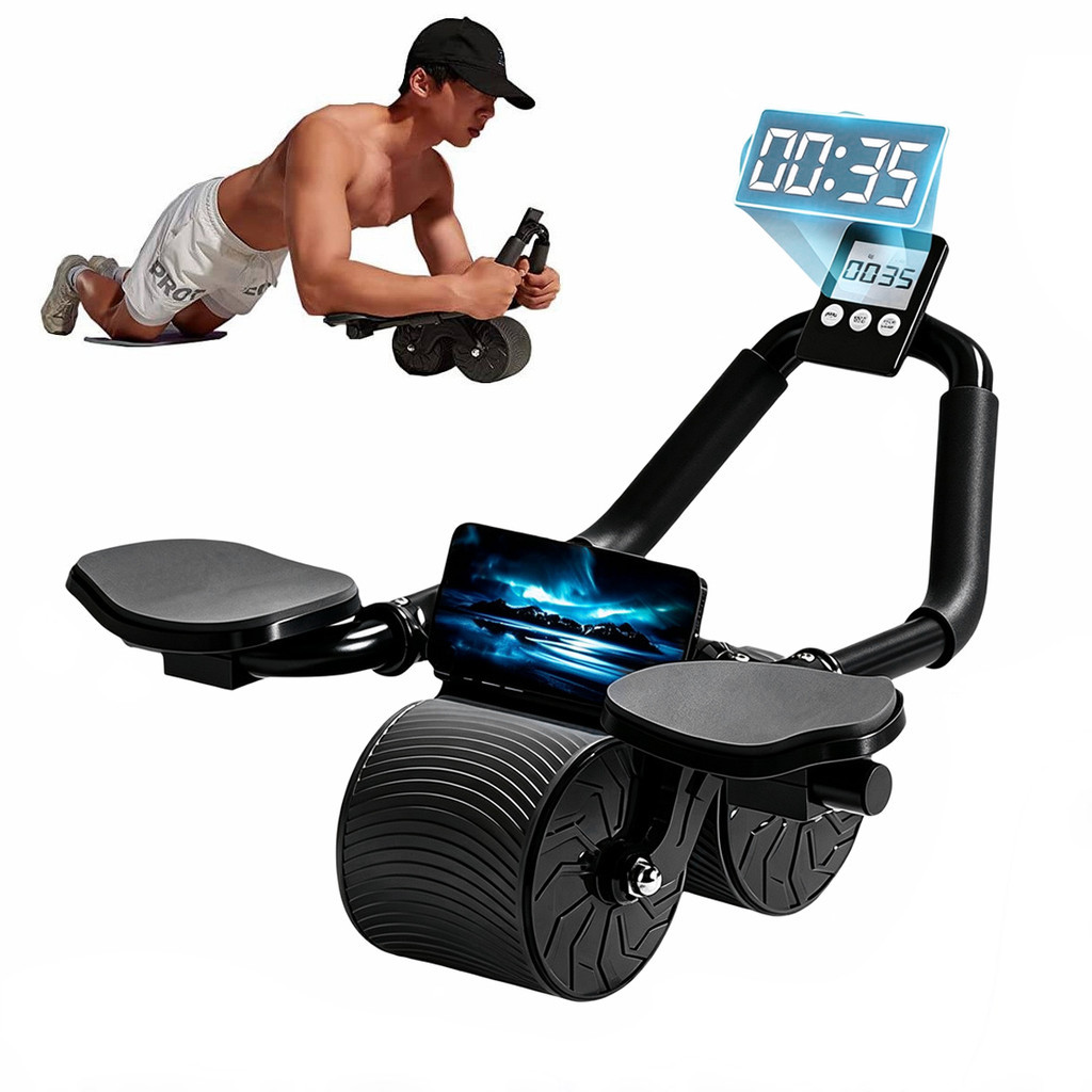 Roda Abdominal com Apoio para Antebraços, Retorno Automático,