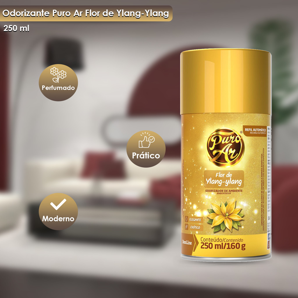 Odorizador Aerosol Refil Automático Flor de Ylang-Ylang 250ml Puro Ar — imagem 2 de 2