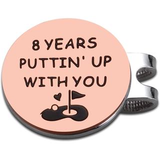 Presentes de Casamento de 8º Aniversário de Bronze para Ele e Ela, Clipe de Chapéu com Marcador de Bola de Golfe de Bron