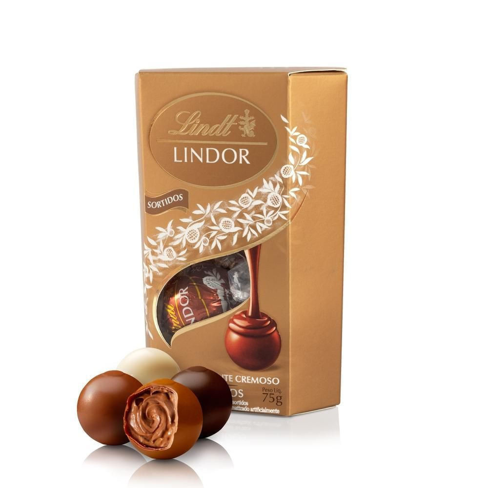 Caixa de Bombons Chocolate Lindt Lindor Sortidos 75g 6 Unidades — imagem 2 de 2