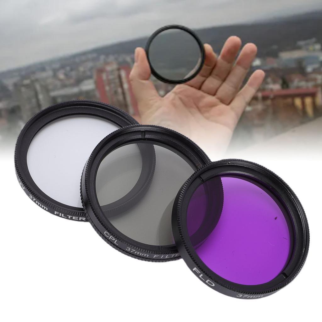 Autohome-BR 37mm CPL FLD Kit de filtro 3 em 1 câmera profissional proteção de lente polarizador circular para fotografia