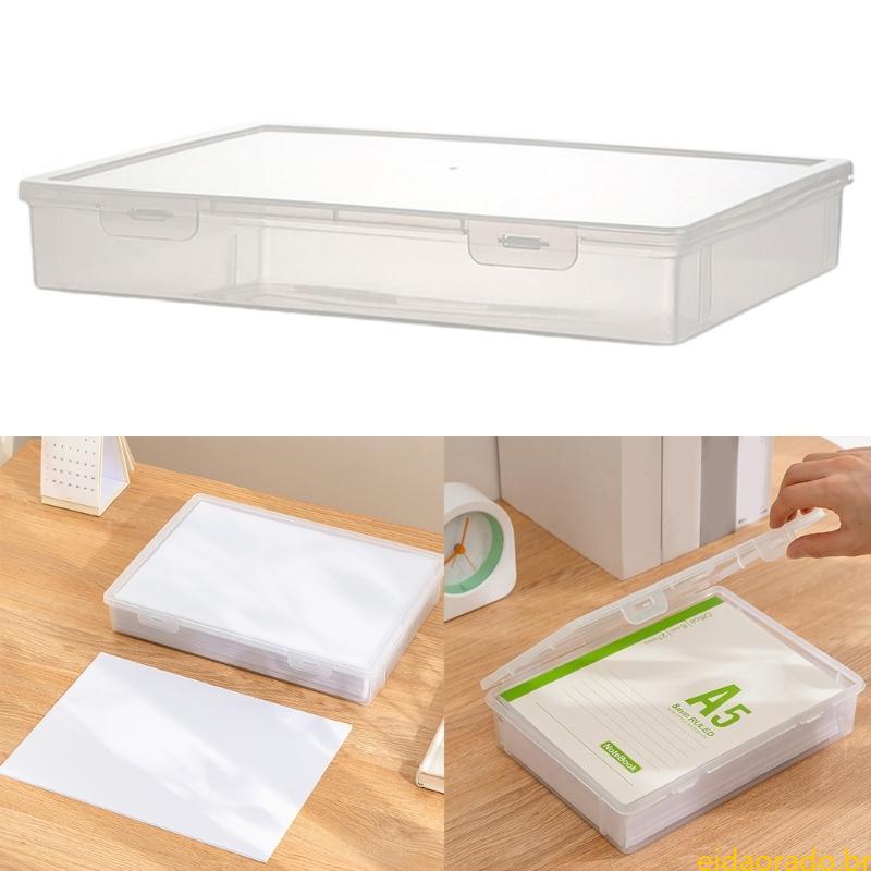 EDDY Multifuncional Caixa De Armazenamento Transparente Empilhável Organizador De Arquivo Recipiente Livro De Documentos