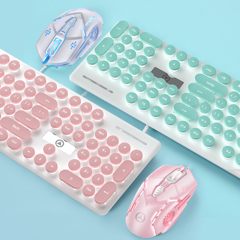 2026 novo estilo prata águia V8 Punk sensação mecânica teclado Mouse conjunto luminoso jogo acessórios do computador2026