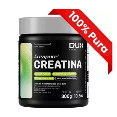 Creatina DUX 300g - 100% Pura com SELO CREAPURE Reconhecido pela ANVISA