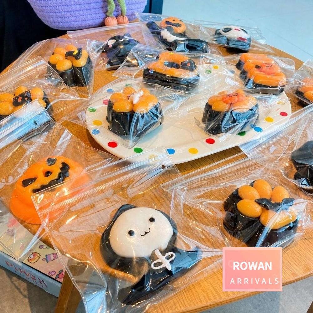 ROWANBABY Brinquedos De Apertar Para Halloween , Brinquedo Sensorial De Recuperação Lenta De Abóbora De Descompressão De