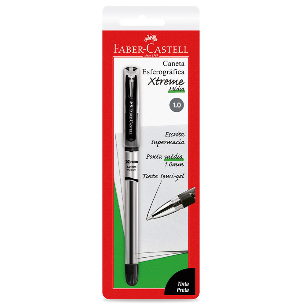 Caneta esferográfica 1.0 Xtreme Preta SM/XT10PR.N/240126 com 1 unidade Faber-Castell