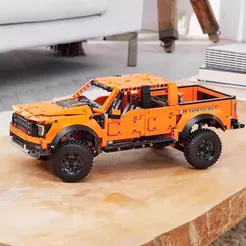 Compatível com blocos de construção Lego Ford Raptor F150 Off-Road Pickup Truck Modelo Ornamentos Educacionais Infantis