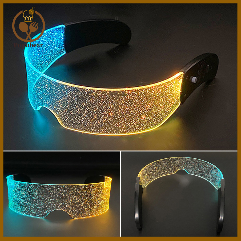 Neon Light Glasses Light-up Star Sunglasses Led Up Glow the Dark Party Rave Accessories for Nightclub Dj Dance Music Fes