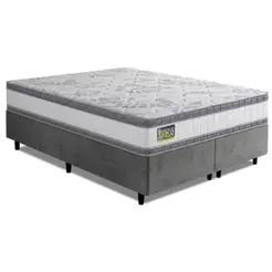 Cama Box King Molas Ensacadas D33 Double Face 193x203x65cm Hellen - Suporta até 120 kg por pessoa