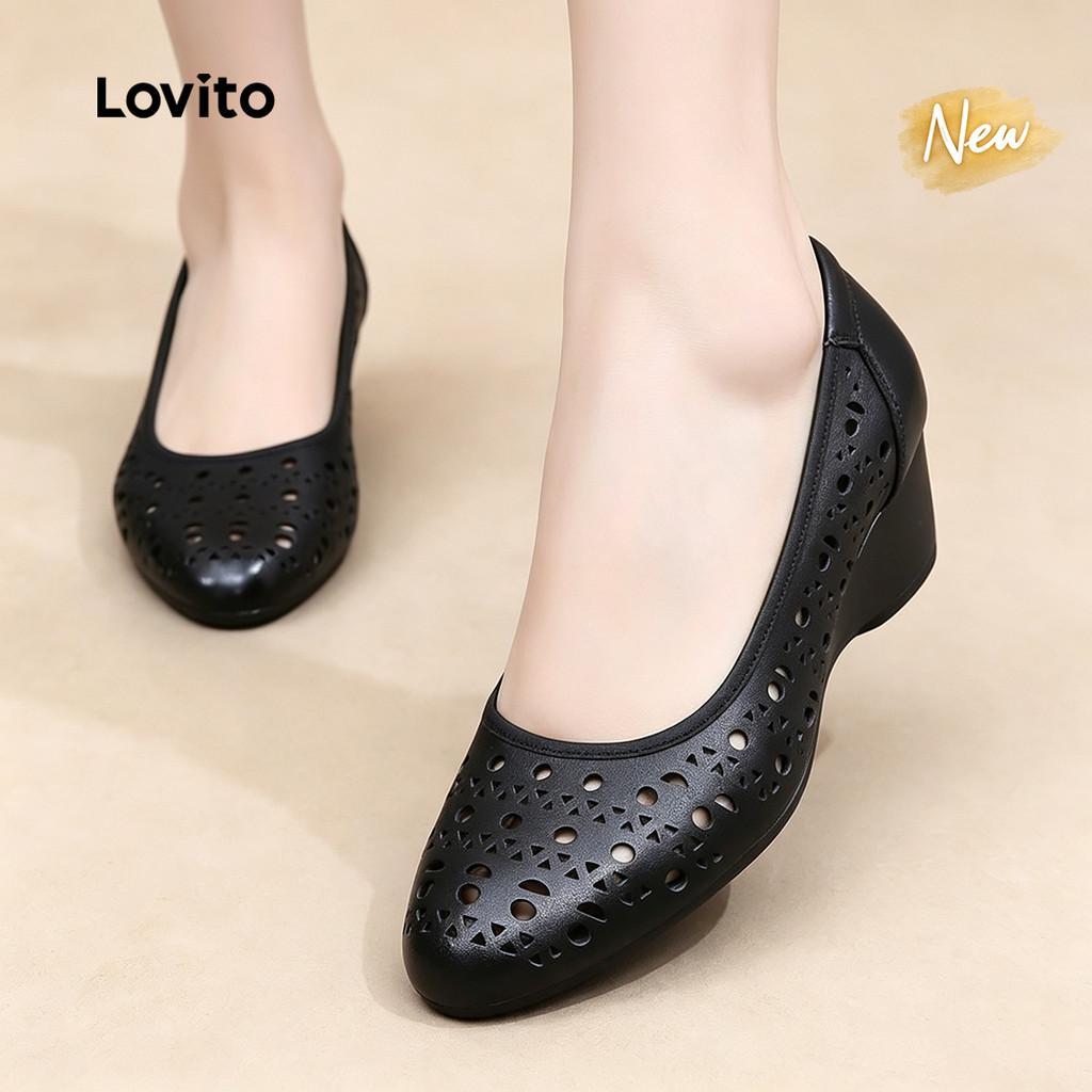 (New Arrival) Lovito Sapatos De Salto Alto Elegantes Para O Escritório Com Cabed