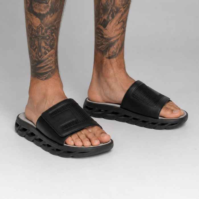 Chinelo Sandália Slide Masculino Calce Fácil Via Appl Power Anatômico Eva Emborrachado Macio Confortável