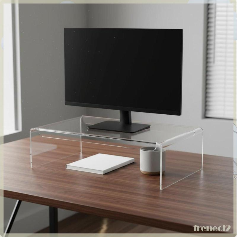 [Freneci2] Expositor De Acrílico Transparente Poliestireno Mesa Riser Monitor Prateleira Organizador De Para Móveis De E