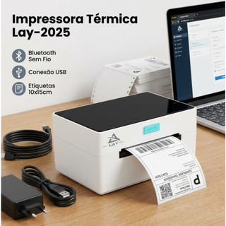 Impressora Térmica De Etiqueta Adesiva 110mm Usb E Bluetooth Lay 2026