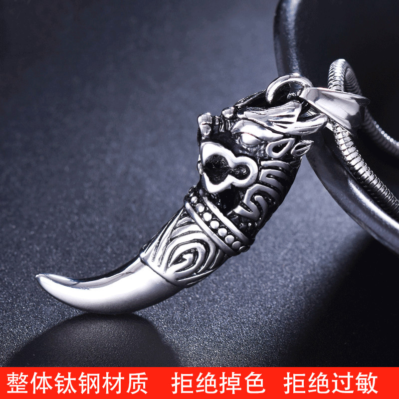Colar de aço masculino pico pingente versão coreana moda All-Match dominador único na moda pingente acessórios irmão na