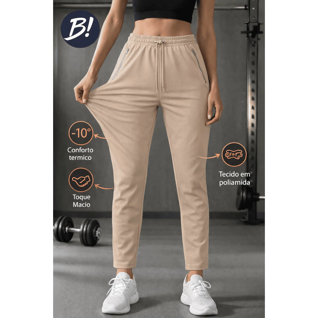 Calça Feminina Poliamida C/Elastano Esportiva Fitness Slim Fit BLiZFiT — imagem 1