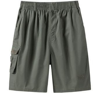 Verão pai Shorts masculino exterior Wear fino meia-idade idosos calças de cinco pontos puro algodão solto tamanho grande