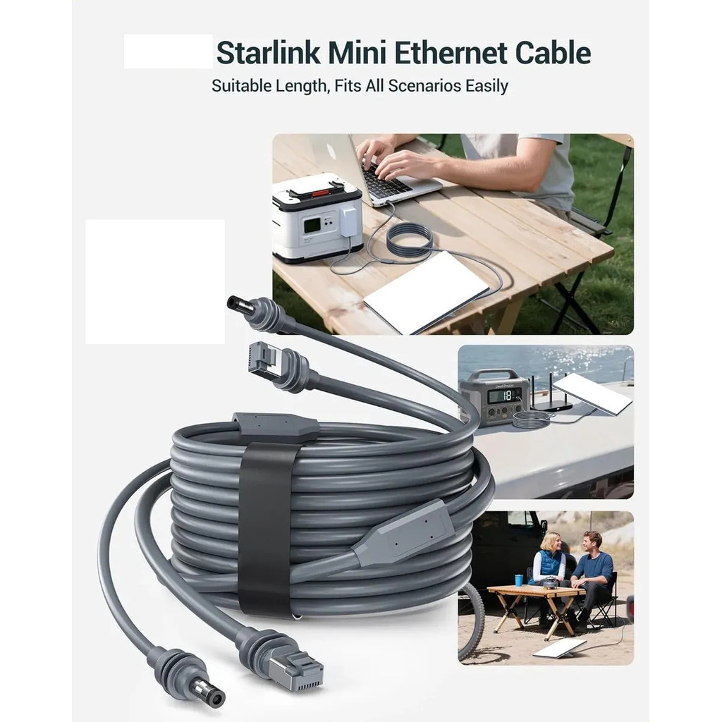 Cabo 2 em 1 para Starlink Mini Energia DC + Ethernet RJ45 com  5m 10m 15m 23m