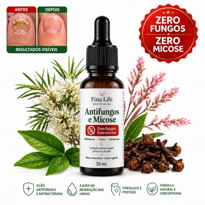 Óleo Melaleuca + Cravo+ palmarosa Antifúngico para Micose nas Unhas Fungos e Bactérias 30ml – Fina Life