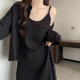 Vestido feminino estilingue verão novo estilo All-Match vestido solto vestido longo francês