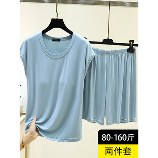 Modal peito algodão sem mangas loungewear verão estilo fino loungewear sem sutiã camiseta Shorts terno de duas peças