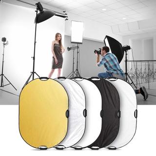 Refletor dobrável 5 em 1 60x90cm oval com alça para iluminação de estúdio fotográfico Retratos ao ar livre Sessões de