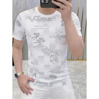 Camiseta masculina de manga curta de secagem rápida verão na moda em torno do pescoço de seda gelo meia manga t-