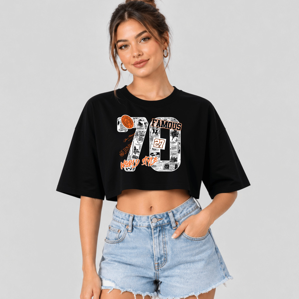 Cropped Oversized Feminino Academia Estampado Over Streetwear Soltinha 100% Algodão 30.1 Larguinha