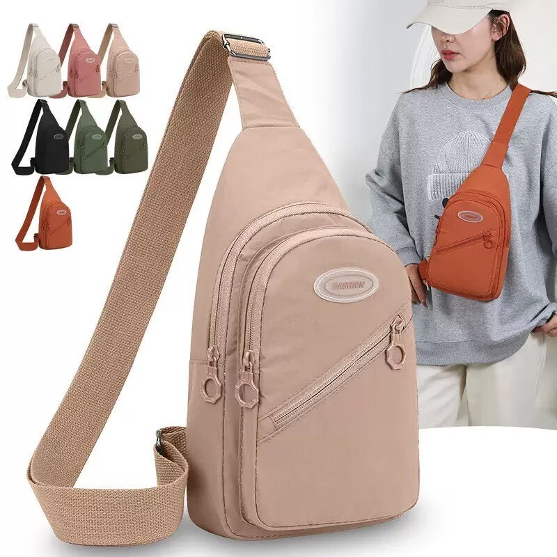 Saco de peito feminino multifuncional esportes saco de peito lazer saco do mensageiro grande capacidade saco de viagem a